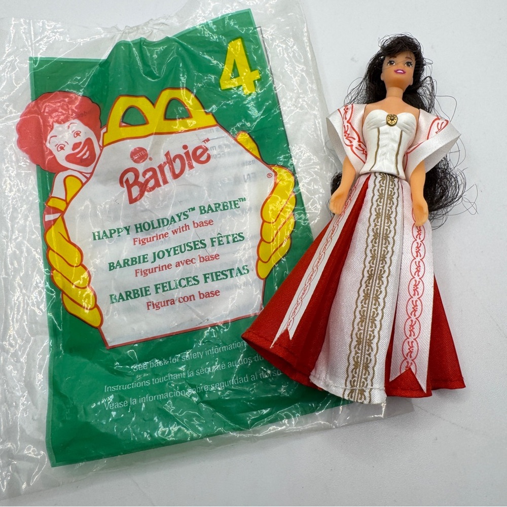 Vintage 1996 McDonalds Happy Meal Toy Barbie Happy Holiday Red Dress Brunette
